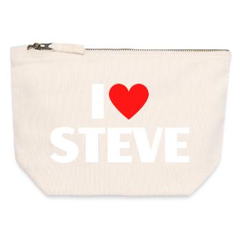 I love Steve Rotes Herz Romantischer Name Fan - Canvas Reißverschluss-Täschchen (12 x 13 cm) - Naturweiß - Vorne