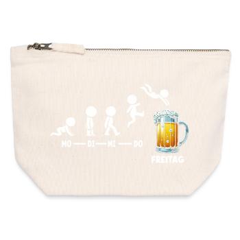 Freitag Wochenende Bierliebhaber Biertrinker - Canvas Reißverschluss-Täschchen (12 x 13 cm) - Naturweiß - Vorne