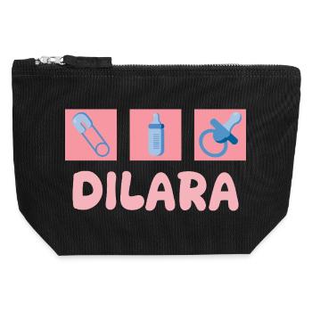 Schnuller Dilara - Canvas Reißverschluss-Täschchen (12 x 13 cm) - Schwarz - Vorne