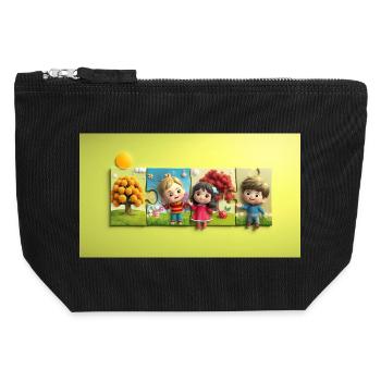 Aventure Enfants Puzzle Multicolore - Pochette zippée en toile 12 x 13 cm - noir - Devant