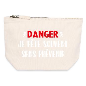Danger ohne Vorwarnung - Canvas Reißverschluss-Täschchen (12 x 13 cm) - Naturweiß - Vorne