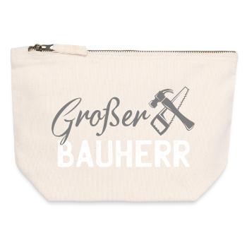 Builder Tool Silhouette - Canvas Zip Pouch 12 x 13 cm - nature - Front