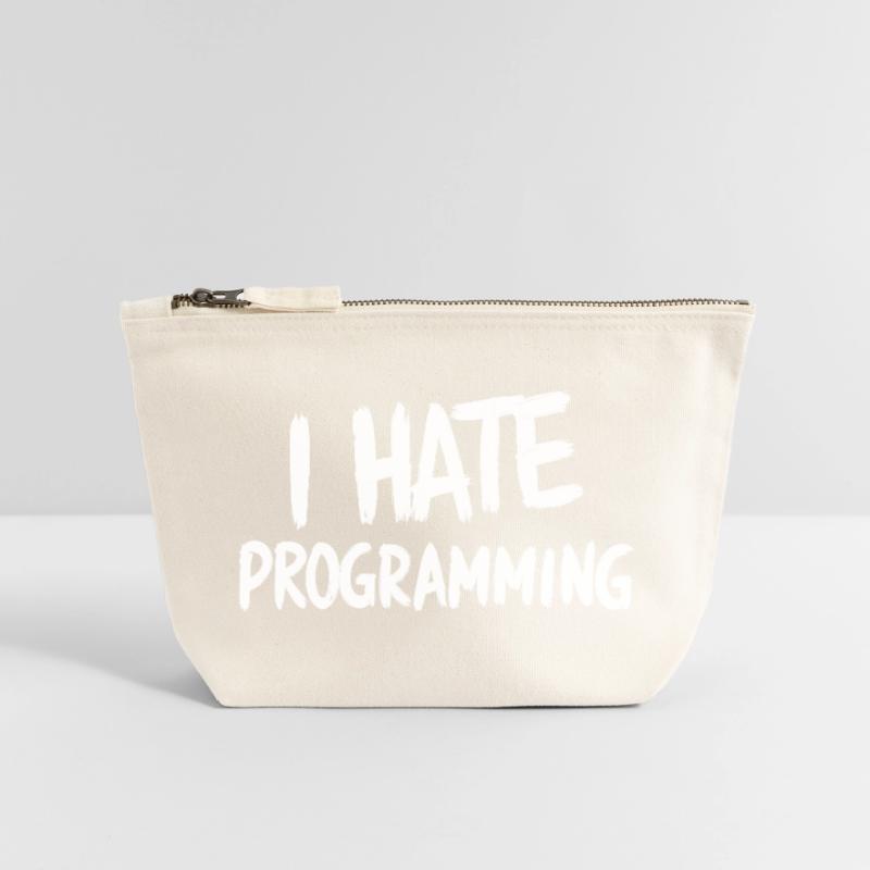 I Hate Programming Fun PC CPU Programmer Canvas Zip Pouch 12 x 13 cm