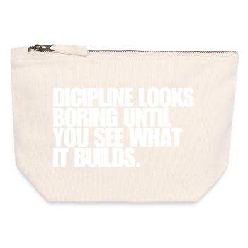 Dicipline looks boring until you see what it... - Canvas Zip Pouch 12 x 13 cm - nature - Front