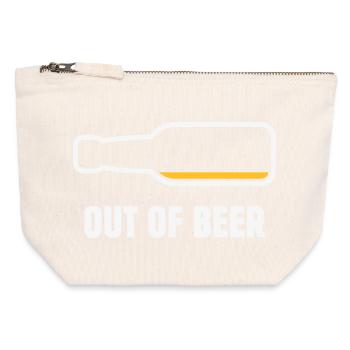 Out Of Beer (Bier / Bierchen / Biertrinker NEG 2C) - Canvas Reißverschluss-Täschchen (12 x 13 cm) - Naturweiß - Vorne