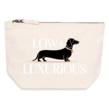 Low & Luxurious Dachshund Design - Canvas Zip Pouch 12 x 13 cm - nature - Front