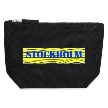 Stockholm Waves Lettering - Canvas Zip Pouch 12 x 13 cm - black - Front