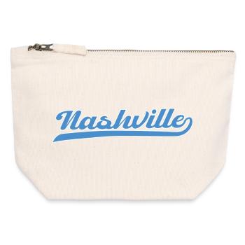 Nashville Script mit Schwunglinie - Canvas Reißverschluss-Täschchen (12 x 13 cm) - Naturweiß - Vorne
