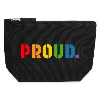 Rainbow shirt proud, LGBT lgbtqi queer - Canvas Zip Pouch 12 x 13 cm - black - Front