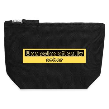Unapologetically Sober – Recovery & Empowerment - Canvas Zip Pouch 12 x 13 cm - black - Front