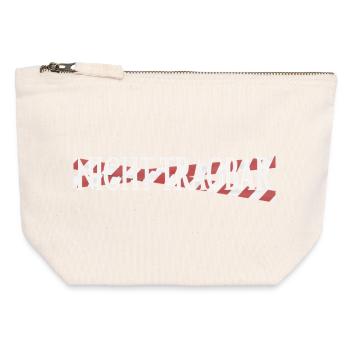 Unwearable – Black Humor Statement Design - Canvas Zip Pouch 12 x 13 cm - nature - Front