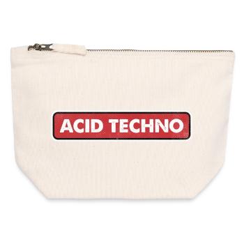Acid Techno Neon Grid - Canvas Zip Pouch 12 x 13 cm - nature - Front