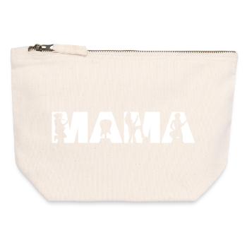 Lead Guitar Mama Rock Musician Silhouette Art - Canvas Zip Pouch 12 x 13 cm - nature - Front