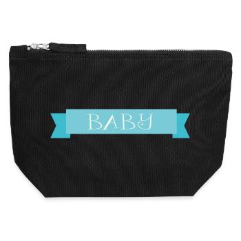 Bébé - Pochette zippée en toile 12 x 13 cm - noir - Devant