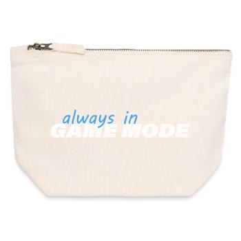 TOUJOURS EN MODE JEU - Pochette zippée en toile 12 x 13 cm - blanc naturel - Devant