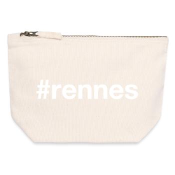 RENNES Hashtag - Pochette zippée en toile 12 x 13 cm - blanc naturel - Devant