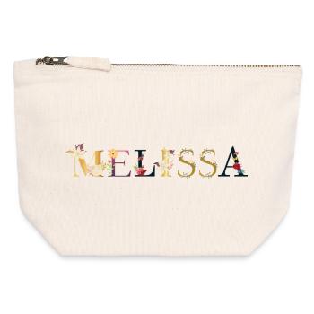 Melisse - Canvas Reißverschluss-Täschchen (12 x 13 cm) - Naturweiß - Vorne