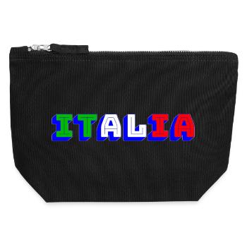 ITALIEN - Canvas Reißverschluss-Täschchen (12 x 13 cm) - Schwarz - Vorne
