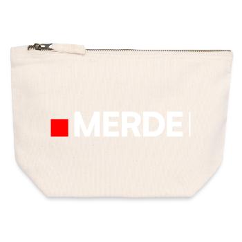 SHIT | Humor, minimalist reaction - Canvas Zip Pouch 12 x 13 cm - nature - Front