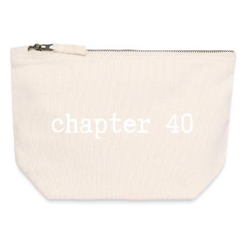 chapitre 40 Anniversaire - Pochette zippée en toile 12 x 13 cm - blanc naturel - Devant