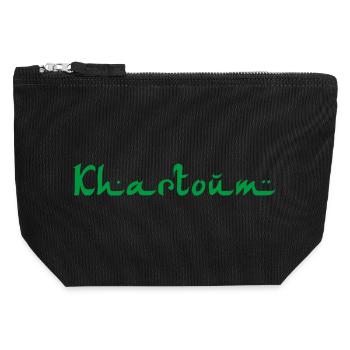 Khartoum Soudan - Pochette zippée en toile 12 x 13 cm - noir - Devant