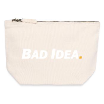 Bad Idea - Canvas Reißverschluss-Täschchen (12 x 13 cm) - Naturweiß - Vorne