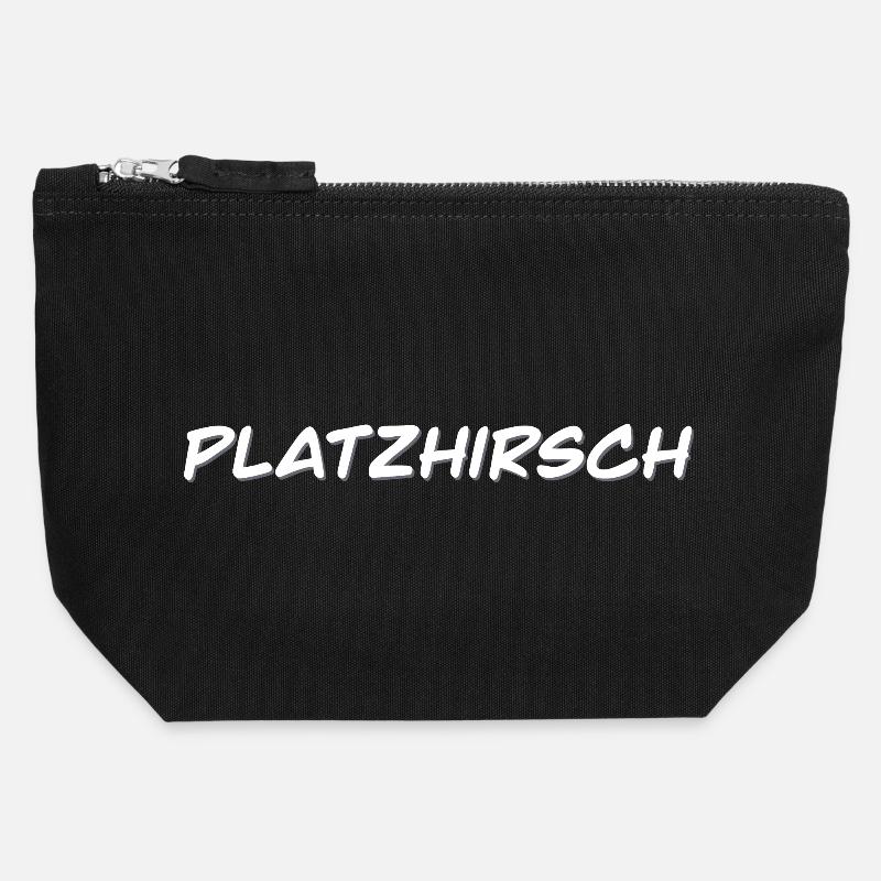 Platzhirsch - Geschenkidee für Männer - Canvas Reißverschluss-Täschchen (12 x 13 cm) - Schwarz