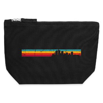 Sunset City Silhouette Gradient - Canvas Zip Pouch 12 x 13 cm - black - Front