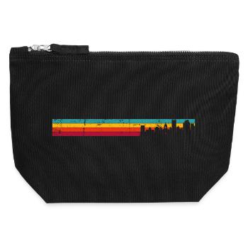 Kingston upon hull skyline retro - Canvas Zip Pouch 12 x 13 cm - black - Front
