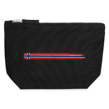 Drapeau de la Norvège - Cadeau Nature des Fêtes - Pochette zippée en toile 12 x 13 cm - noir - Devant
