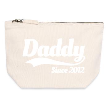 Father Father's Day Child Best Father, Daddy since 2012 - Canvas Zip Pouch 12 x 13 cm - nature - Front
