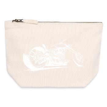 Chopper Motorrad Design Motorradclub Motorcycle - Canvas Reißverschluss-Täschchen (12 x 13 cm) - Naturweiß - Vorne