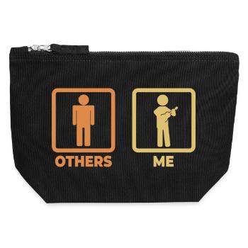 Me as a ukulele player - Canvas Zip Pouch 12 x 13 cm - black - Front