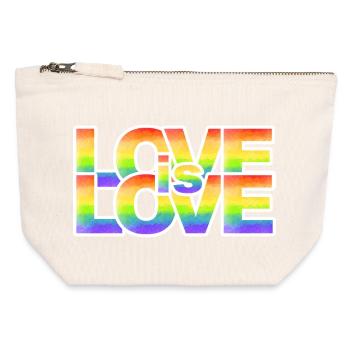 Rainbow Love Lettering - Canvas Zip Pouch 12 x 13 cm - nature - Front