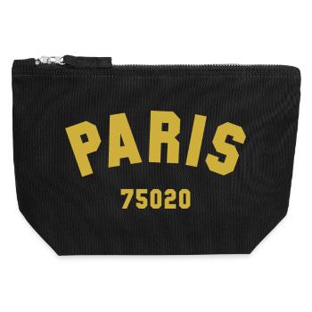 20e arrondissement de PARIS - Pochette zippée en toile 12 x 13 cm - noir - Devant