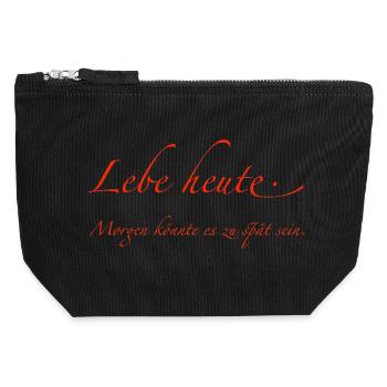Live Today - Canvas Zip Pouch 12 x 13 cm - black - Front