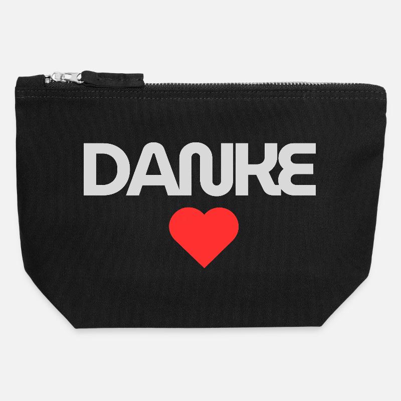 Herzliche Dankesbotschaft - Canvas Reißverschluss-Täschchen (12 x 13 cm) - Schwarz