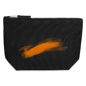 Orange color trail on black - Canvas Zip Pouch 12 x 13 cm - black - Front