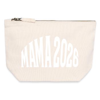 Mama 2026 - Canvas Reißverschluss-Täschchen (12 x 13 cm) - Naturweiß - Vorne
