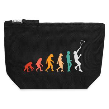 Tennisentwicklung - Canvas Reißverschluss-Täschchen (12 x 13 cm) - Schwarz - Vorne