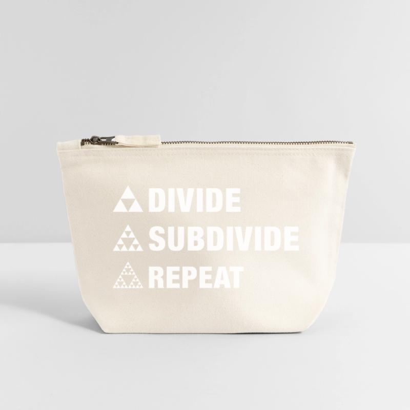 triangle fractal geometry divide subdivide repeat Canvas Zip Pouch 12 x 13 cm
