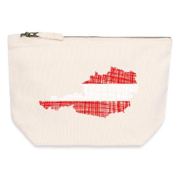 Austria Map Flag Art Austria Doodle - Canvas Zip Pouch 12 x 13 cm - nature - Front