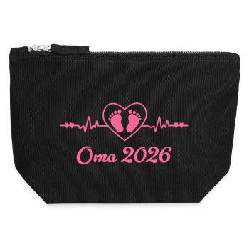  Oma 2026  - Canvas Reißverschluss-Täschchen (12 x 13 cm) - Schwarz - Vorne