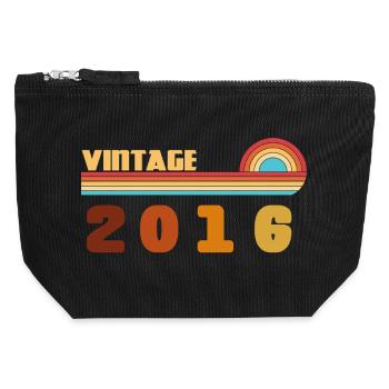 10 Year Old Black Gold Tee born 2016 - Canvas Zip Pouch 12 x 13 cm - black - Front