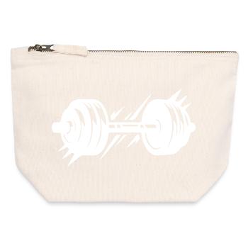 Barbell Symbol Dumbbells - Canvas Zip Pouch 12 x 13 cm - nature - Front
