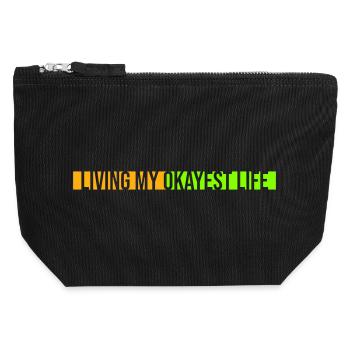 Vivre ma vie la plus correcte Drôle de dicton, médiocre - Pochette zippée en toile 12 x 13 cm - noir - Devant