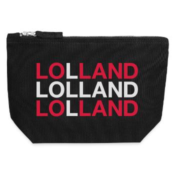 LOLLAND Danish flag Denmark Denmark - Canvas Zip Pouch 12 x 13 cm - black - Front