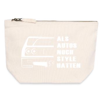 autos style f40 oldtimer Symbol sportscars Auto - Canvas Reißverschluss-Täschchen (12 x 13 cm) - Naturweiß - Vorne