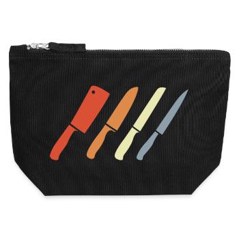 Retro Knife Set - Canvas Zip Pouch 12 x 13 cm - black - Front