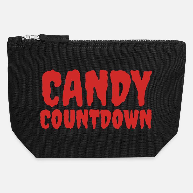 Vivid Candy Countdown Title Design - Canvas Zip Pouch 12 x 13 cm - black
